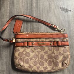 Coach Tan & Orange Handbag
