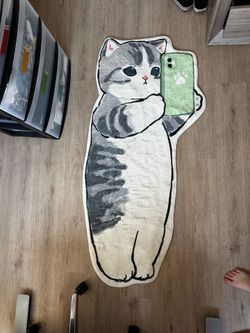 Cat Shaped Plush Rug