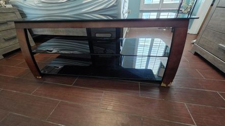 Black Glass TV Stand / Entertainment Center – 56" Wide
