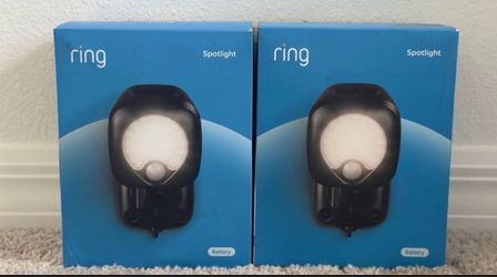 NEW (2-Pack) Ring Smart Lighting Motion-Activated Outdoor LED Spotlights - Black