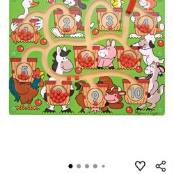 Melissa & Doug Magnetic Wand Number Maze Wooden Puzzle Activity Learning Toy Travel *Great Bridge*