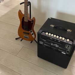 Fender Mustang Bass Guitar And 100watt Amp