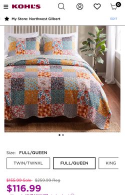 New In Box Quilt Barefoot bungalow Full Queen & 2 Pillow shams 