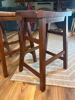 Set of 3 solid wood , counter height, bar stools