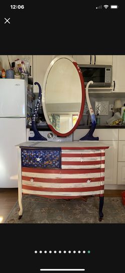 American Flag Antique Dresser