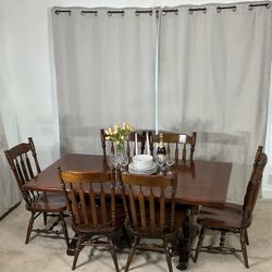 ETHAN ALLEN Dining Table & 6 Chairs