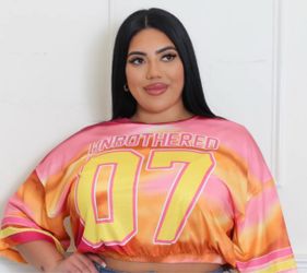 Unbothered Jersey Plus Size Crop Top