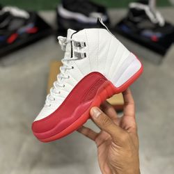 5/Y, 8.5/M - 6.5/W, 10/W - “Cherry” Jordan 12's 🍒