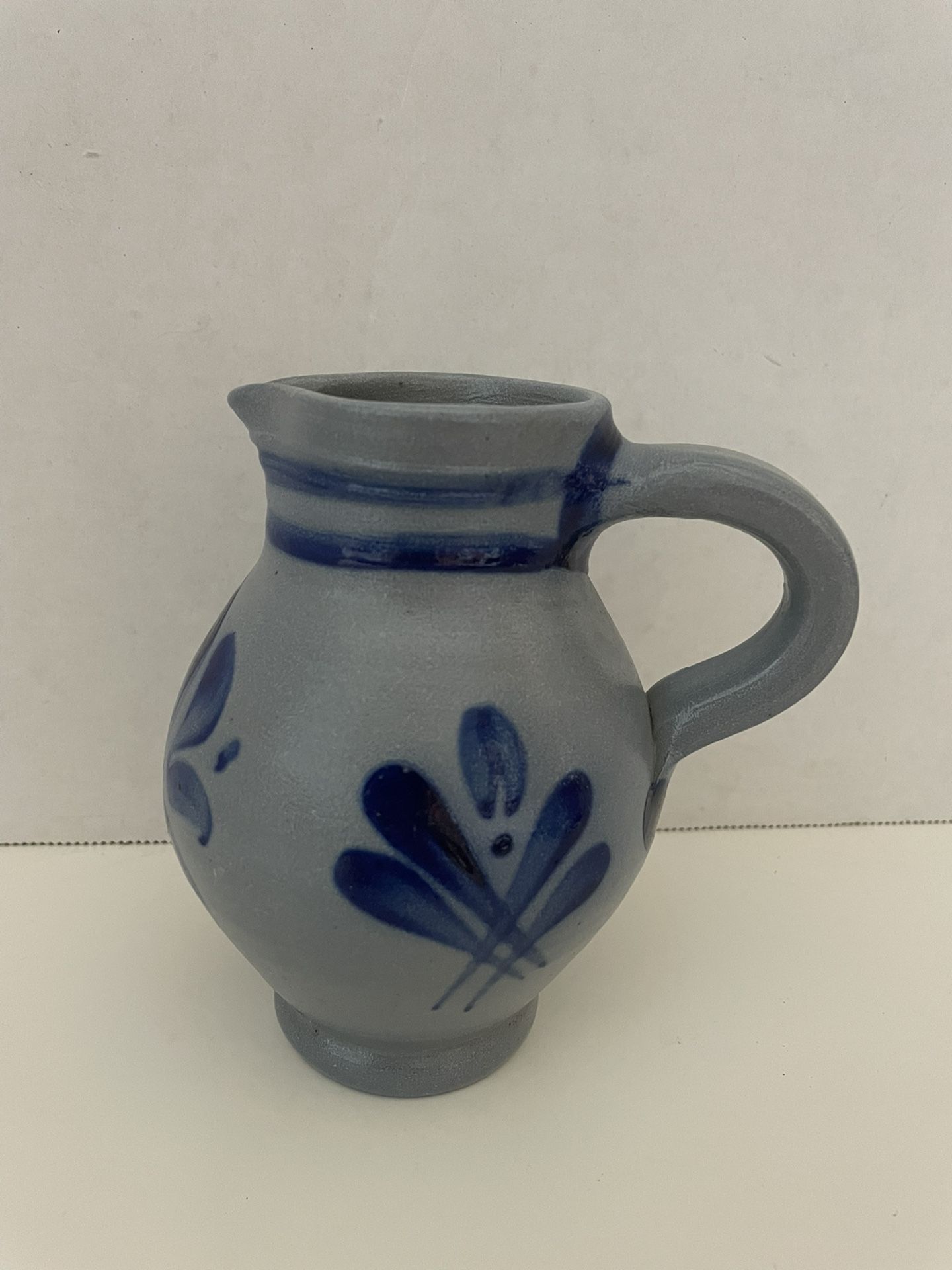 Vintage German Handarbeit Salt Glazed Pottery Pitcher Never Used For vintage-german-handarbeit-salt-glazed-pottery-pitcher-never-used-for