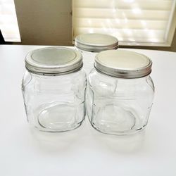 Square 1-qt Glass Jars (set of 3)