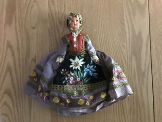 Vintage collectible Swiss costumed doll
