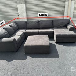 Large Ashley Charcoal Sectional 