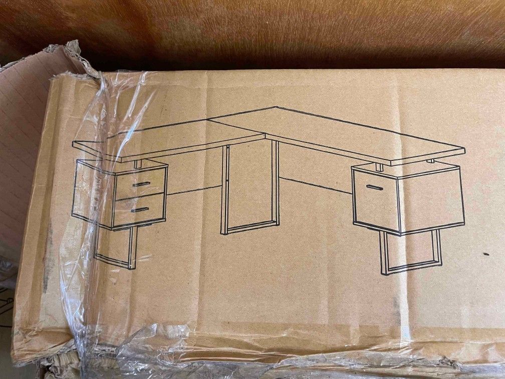 L Shaped Desk, Filing Cabinet & Computer Workstation