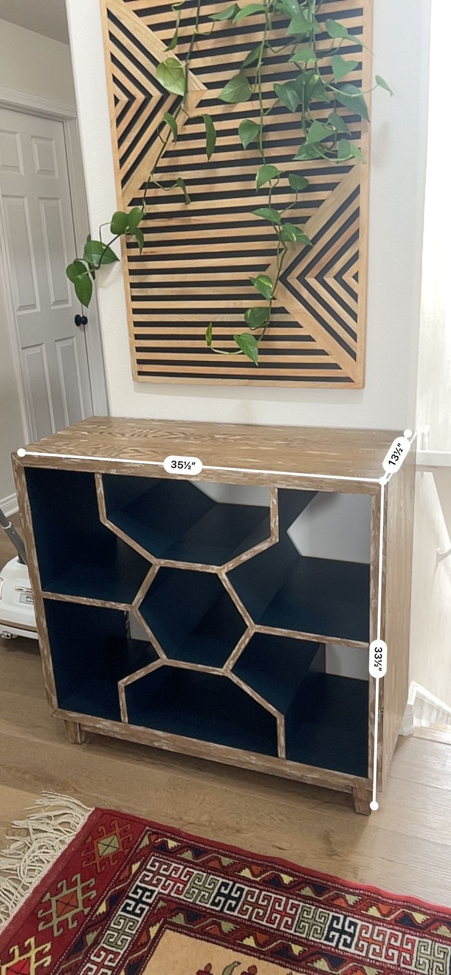 Oak Wood Accent Decor Console 