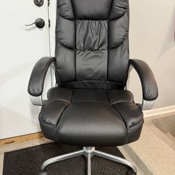 Brand New Black Vegan Leather Tall Back Executive Office Chair