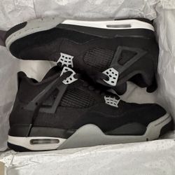 Sz 8.5 - Air Jordan 4 Retro Black Canvas