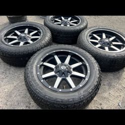 20” Used Fuel Off Road Rims And All Terrain Tires For Sale 6 Lug Chevy GMC Ford Dodge Toyota 