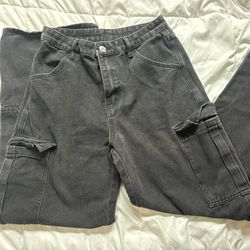 Black Cargo Jeans