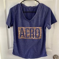 AEROPOSTALE Aero Womens blue Shirt Sz Medium