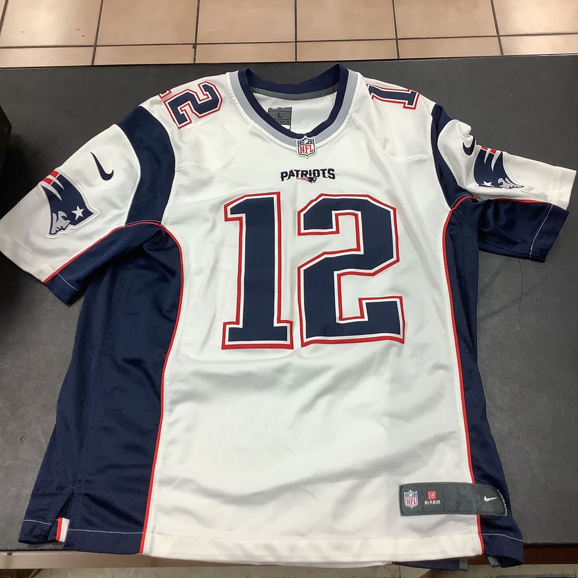 NFL Jersey, Tom Brady, Number 12, Size: Large