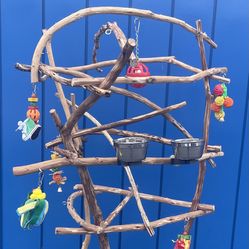 Parrot Perch Tree - Lots Of Fun And Socialization For Your African Grey Or Amazon Etc ❤️
