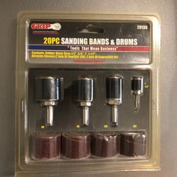 20 Pc Sanding Bands & Drums 29136