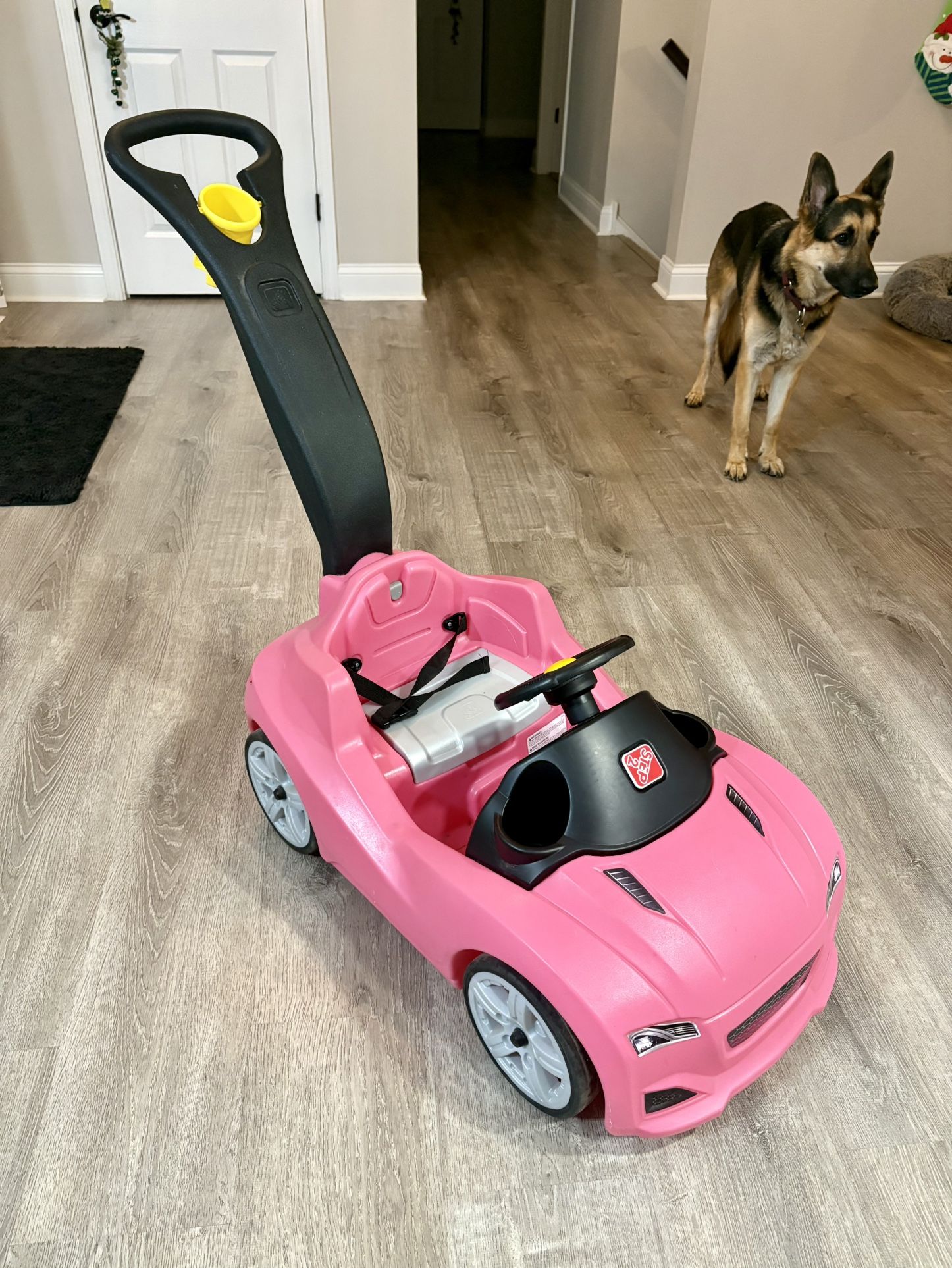 Step2 Whisper Ride Cruiser Pink Toddler Push Car and Ride-On for Toddlers