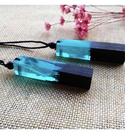 Delicate Colored Rope Chain Magic Forest Necklace Resin Wood Pendant Jewelry Hot