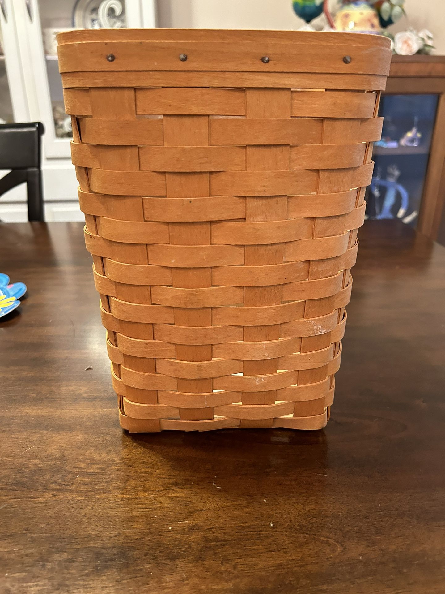 Nice 10” Tall Longaberger Basket With Liner