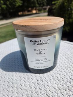 Blue  fern & Citrus candle. New