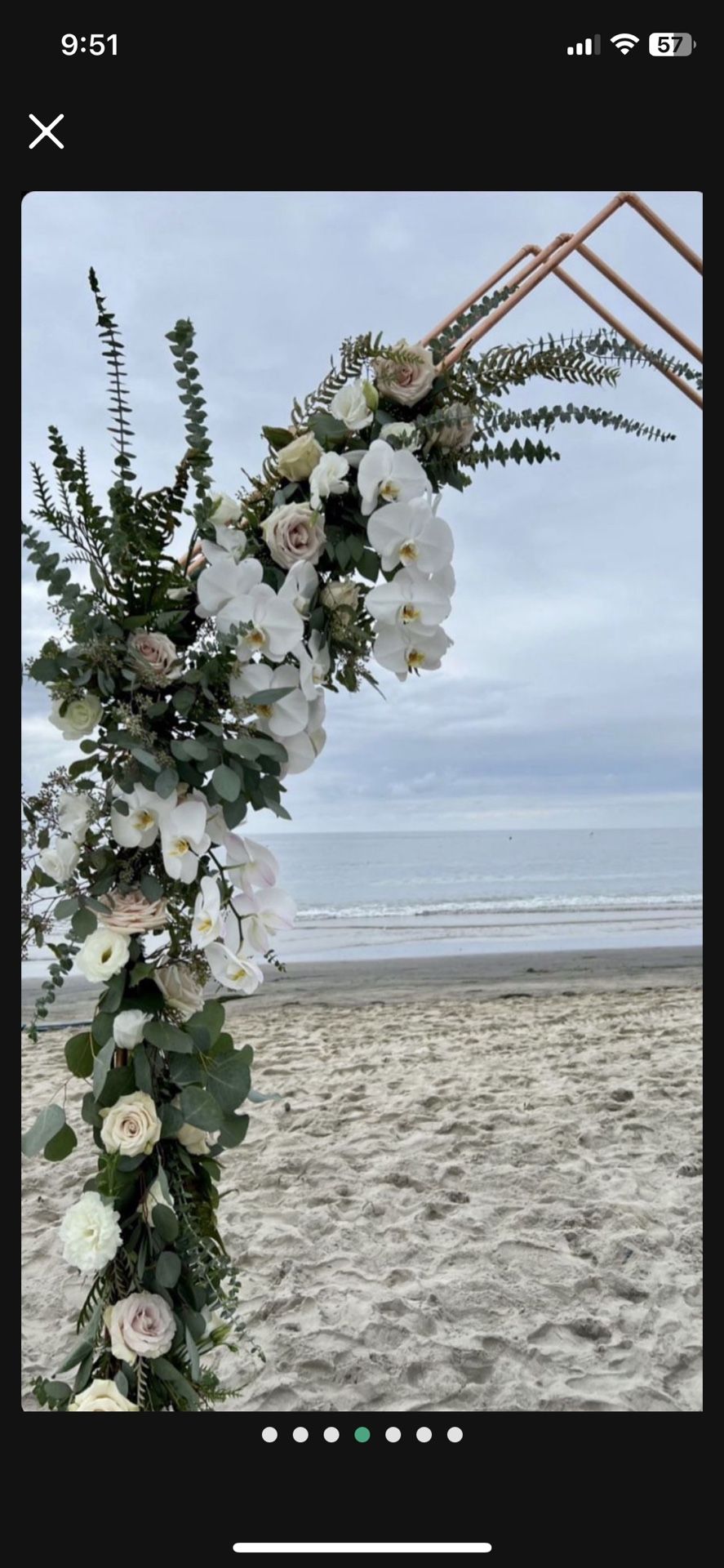 Geometric Copper Wedding Arch Baby Shower Photo Rose Gold