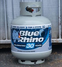 Propane tank, FULL Blue Rhino brand tank 20lbs