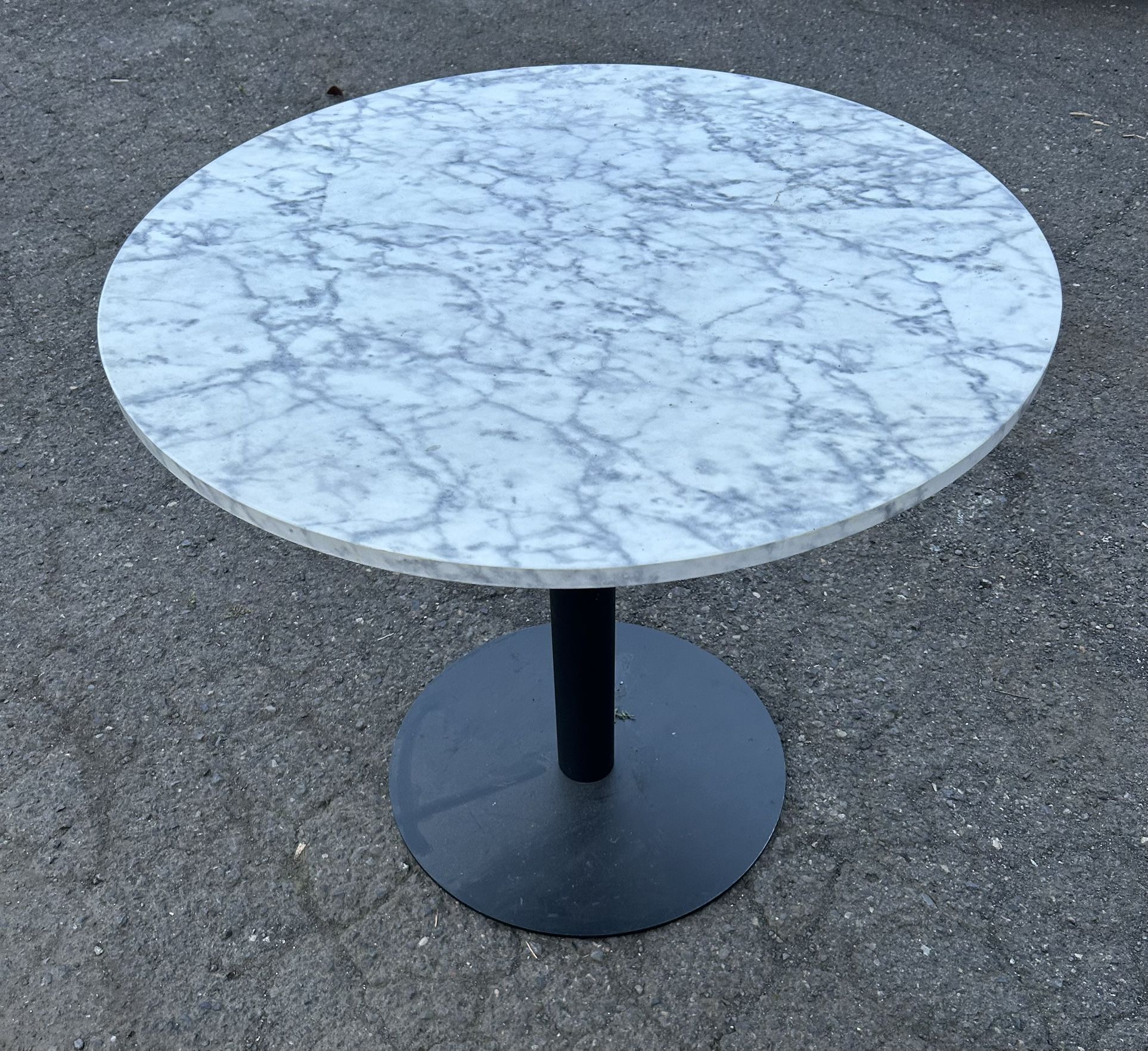 Marble Look Top On Round Table