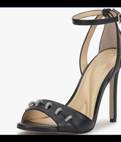 Jessica Simpson Black Stiletto Ankle Strap Sandals