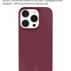 iPhone 14 Pro velvet caviar burgundy case