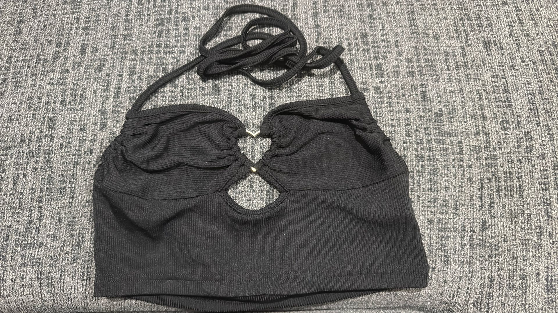 Crop Halter Top With Heart Size Medium