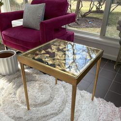 Gold glass end table