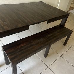 Wood Dining Table w/bench
