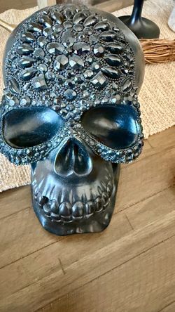 Jeweled Decorative Skull Figurine