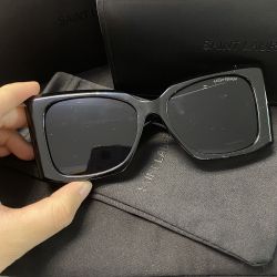  Womens Square Frame Black Sunglasses 