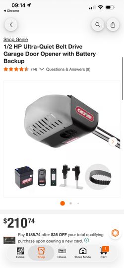 NEW Genie QuietLift Connect 3/4 HPc Smart Belt Drive Garage Door Opener w/ Battery Backup