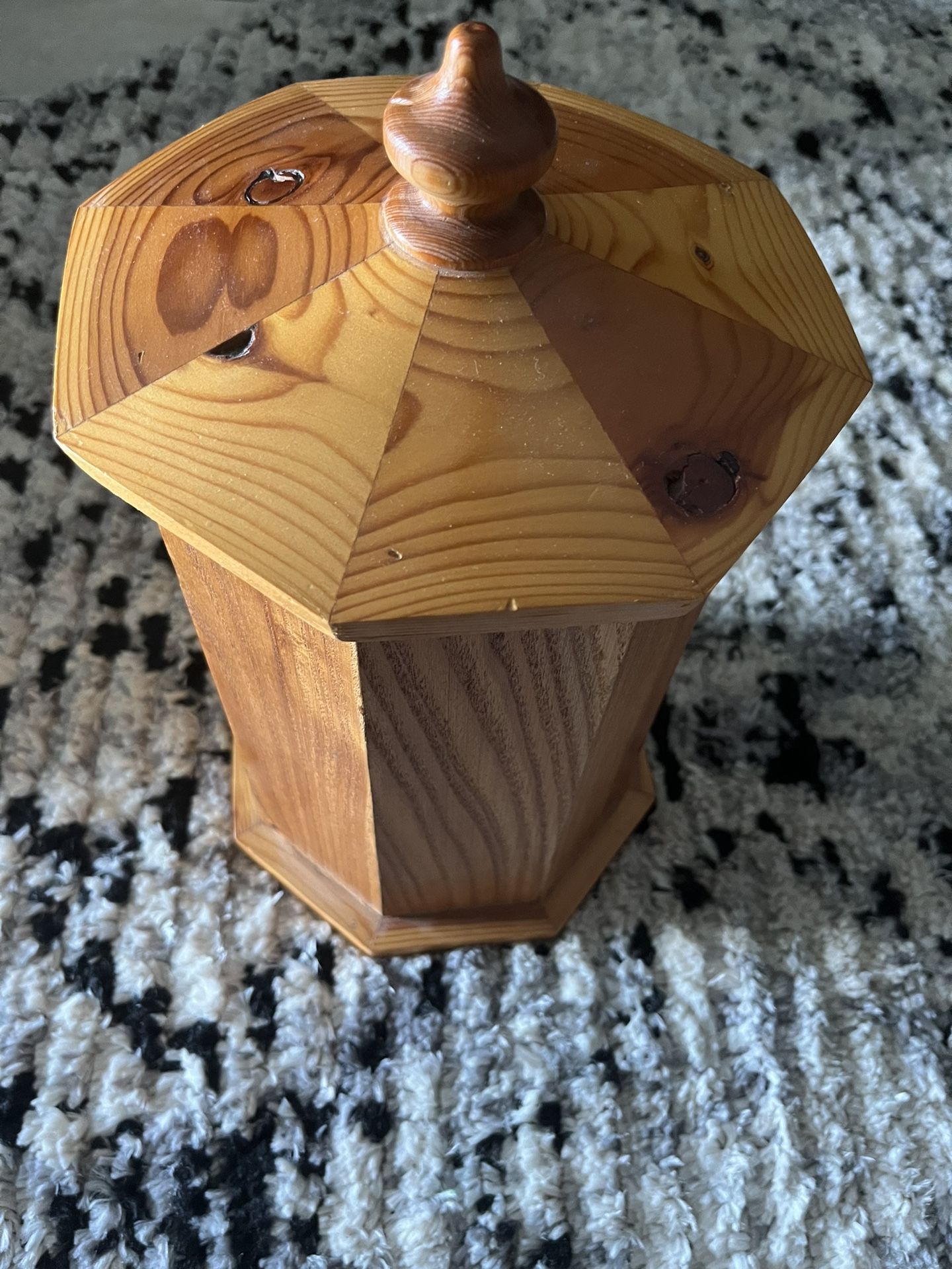 Woden Octagonal Storage Container Handmade