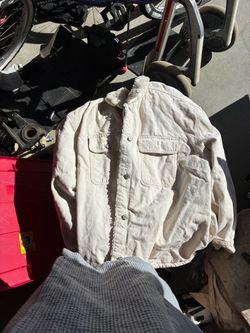 Cream Sherpa-Lined Denim Jacket