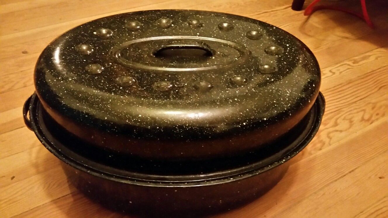 Large Roasting Pan Granite ware Soup Pot Kitchen Cook