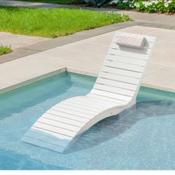 Sasha Aquawave outdoor sun lounger in light gray HDPS plastic, waterproof and fade-resistant (set of 1)
