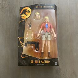 In Hand, Brand New, Never Opened Mattel - Jurassic Park Amber Collection - Dr. Ellie Sattler - 6” Action Figure