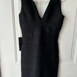 Bebe Black Bandage Midi Dress Sz S