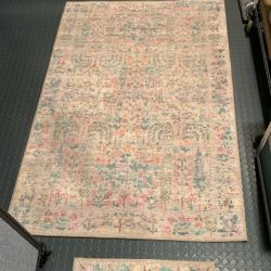 2 Matching Rugs - Botanical Print