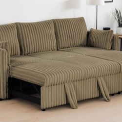Brand New Brown Sectional Sofa Sleeper 