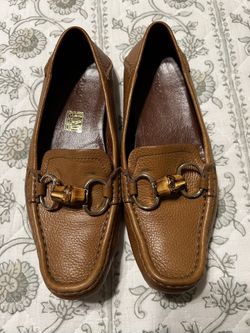 VINTAGE GUCCI LEATHER DRIVING BAMBOO HORSEBIT LOAFER TAN SIZE 36.5 EU / 6.5 US - RETAIL $975